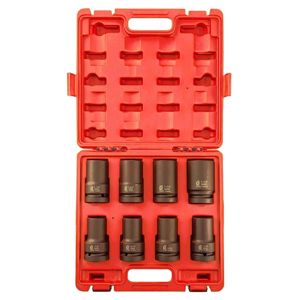 Sunex 1 in Drive Sae 6 Point Deep 8-Piece Impact Socket Set 5681 - main