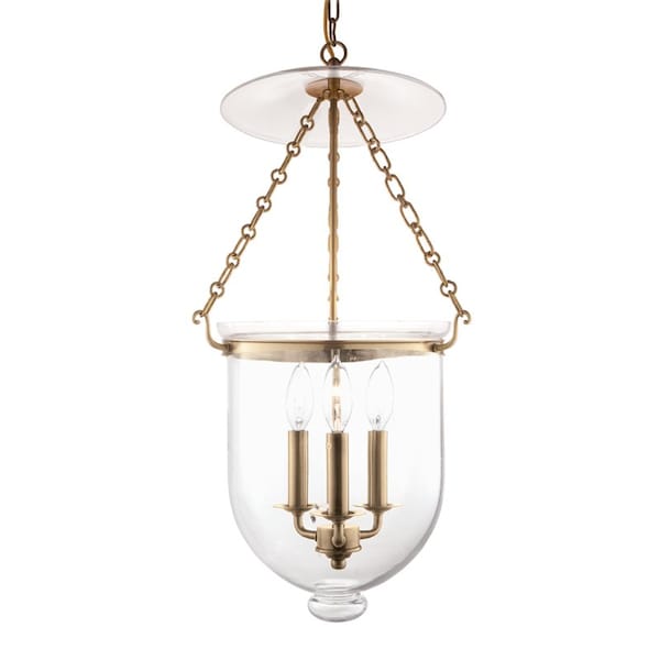 Hudson Valley Lighting Hampton 3 Light Pendant 12 In. Aged Brass/clear 254-AGB-C1 - main