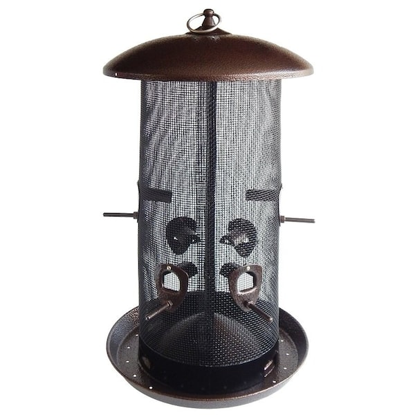Stokes 38113 Wild Bird Feeder, 8.4 qt Food, 2-Port/Perch, Hammered Copper/Stainless Steel Hanging Ring 38113 - main