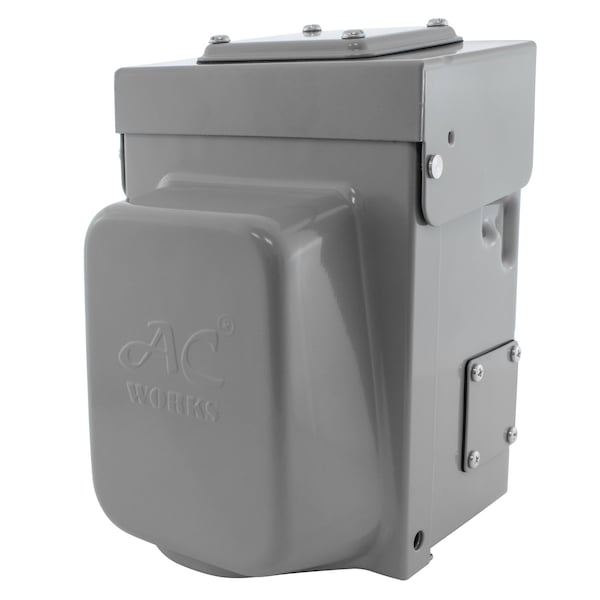 Ac Works Transfer Switch Inlet Box, NEMA L14-20, 20A, 125/250V, NEMA 3R, Heavy-Duty Metal ASL1420PBX-G - main