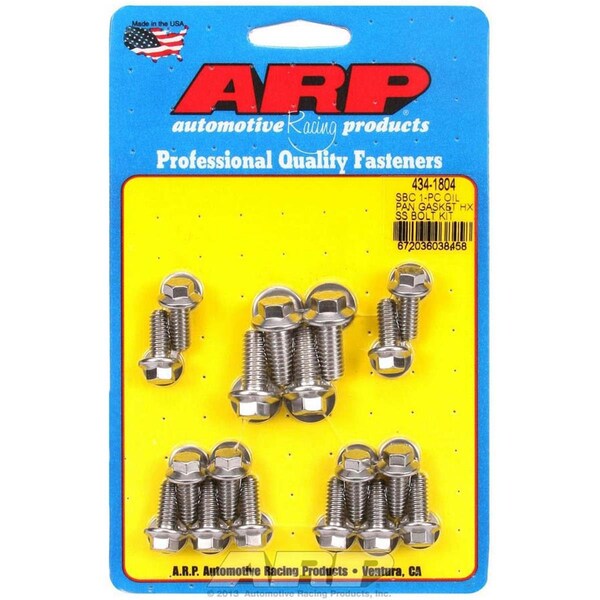 Arp 434-1804 Stainless Steel Oil Pan Bolt Kit for Small Block Chevrolet ARP434-1804 - main