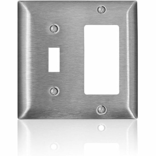 Leviton Wall Plate, Toggle, Stainless Steel SS126-40 - main