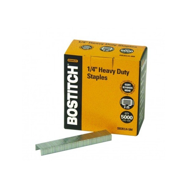Bostitch Heavy-Duty Premium Staples, 2-25 Sheets, 0.25 Inch Leg, 5,000 Per Box SB351/4-5M - main