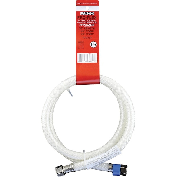 Westlake Pipe & Fittings 3/8'' Cx3/8'' Cx36'' L Braided Poly Vinyl Appliance Water Connector 10/1/2534 - main