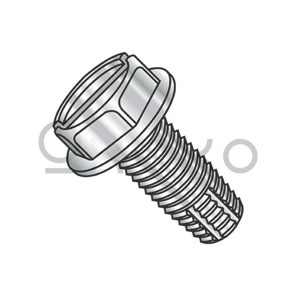 Oxoxo 8-32X3/4 Slotted Indented Hex Washer Thread Cutting Screw Type F Fully Thread 18-8 Stain, 4000PK 499578 - main