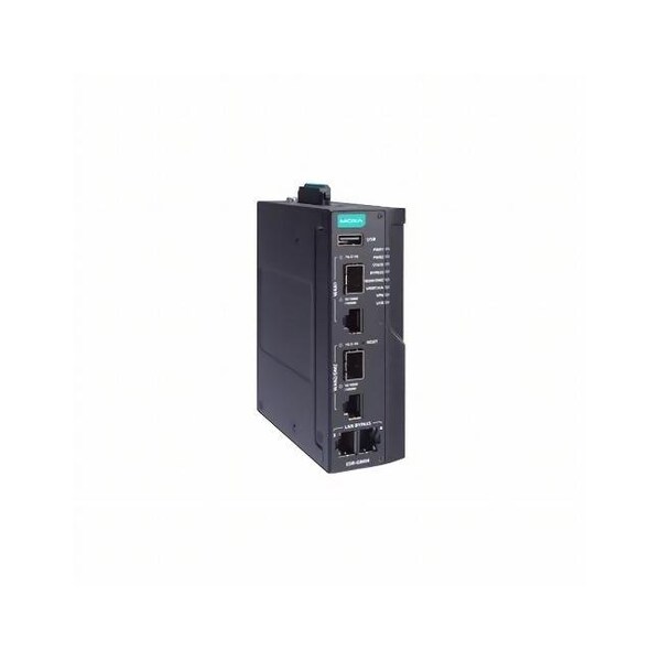 Moxa Industrial secure router with 2 Gigabit copper ports with Gen3 Bypa EDR-G9004-VPN-2MGTXSFP-CT - main