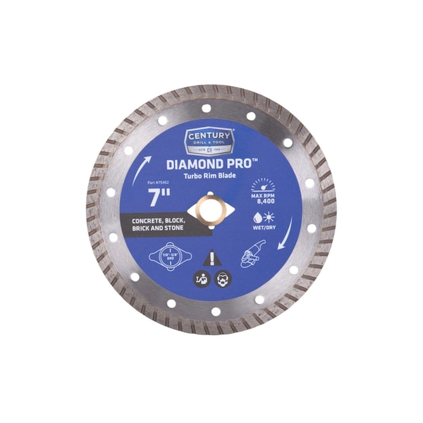 Century Drill & Tool Diamond Pro Saw Turbo Rim Blade 75452 - main