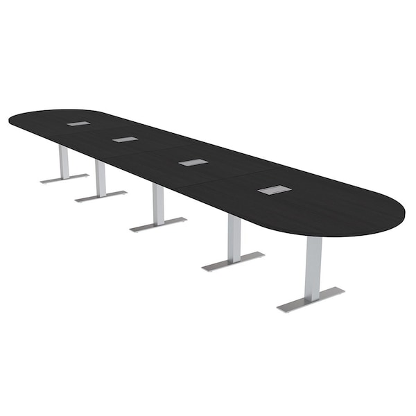 Skutchi Designs 18ft Racetrack Conference Table With Power | Harmony Series | 18 Person Meeting Room Table HAR-RAC-48X216-T-U999ST19-ESIL - main