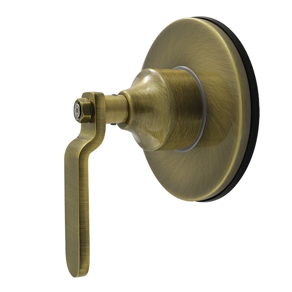 Kingston Brass Single-Handle Six-Way Diverter Valve with Round Trim Kit, Antique Brass KS4033KL - main