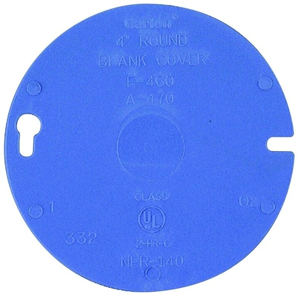 Carlon Outlet Box Cover, 4 in Dia, Round, Plastic, Blue E460R-CAR - main