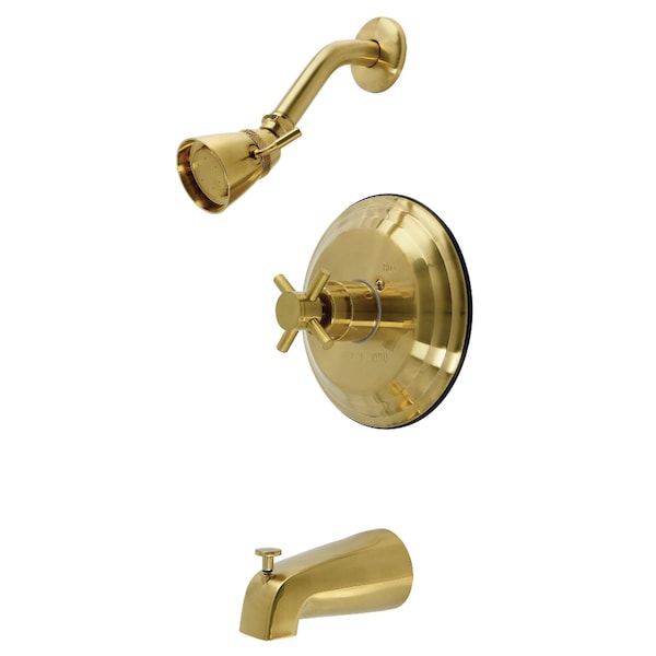 Kingston Brass Single-Handle Pressure Balanced Tub and Shower Faucet, Brushed Brass KB2637DX - main