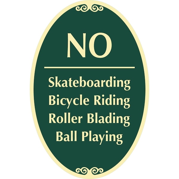 Lyle No, Skateboarding Bicycle Riding Roller Blading Ball, 12x18, Engineer Grade, Dark Green G-2497-EG_12x18 - main