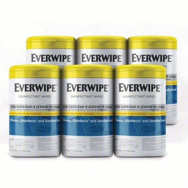 Tork Disinfectant Wipe, Canister, Lemon, White, 6 PK 192820 - main