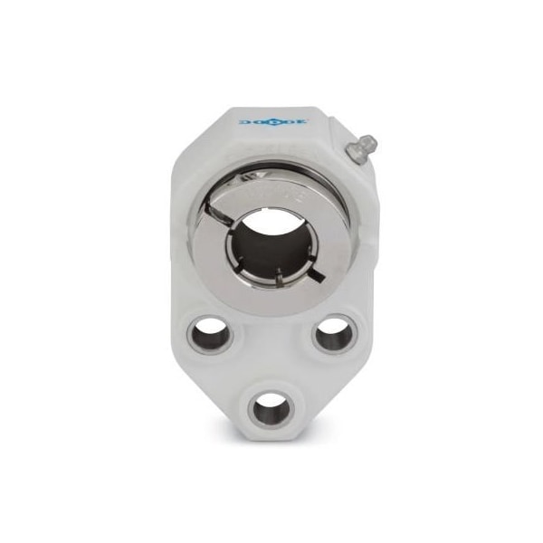 Dodge Industrial E-Z Kleen Mounted Bearing, DLEZ D-LOK Polymer Housed, 3-Bolt Flange Bracket 127616 FB-DLEZ-107-PCR - main