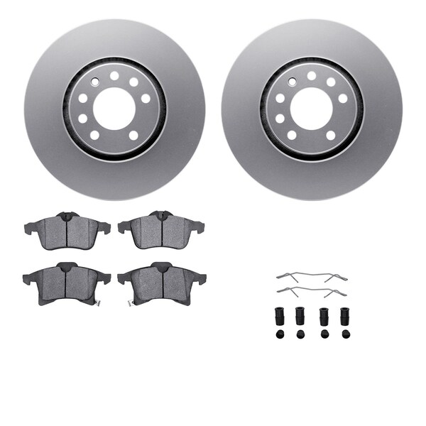 Dynamic Friction Co DFC GEOSPEC Coated Rotors with 5000 Brake Pads - Ceramic and Hardware 4512-65034 - main