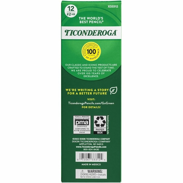 Ticonderoga My First Pencil with Eraser, Yellow, 12PK DIX33312 - main