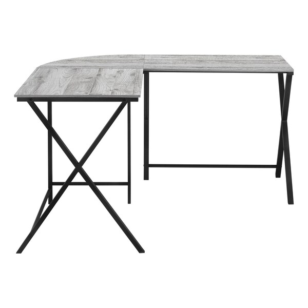 Homeroots 55" Gray and Black L Shape Computer Desk 376541 - main