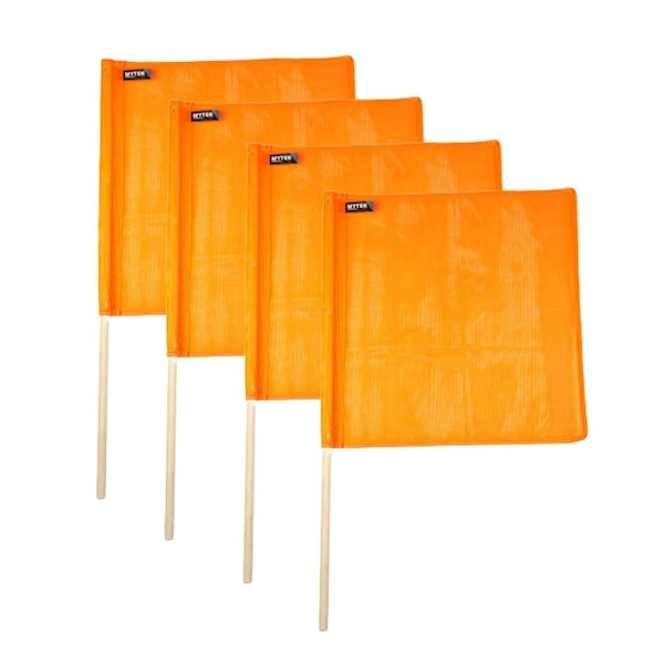 Mytee Products Vinyl Mesh Flag with Wooden Dowel 18in x 18in - Orange, 4PK VMF-ORANGEx4 - main