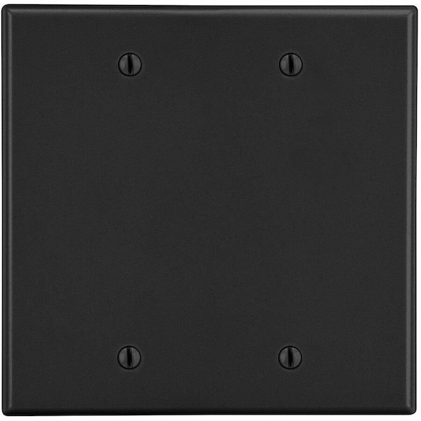 Hubbell Wiring Device-Kellems Wallplate, 2-Gang, 2 Box Mount Blank, Black P23BK - main