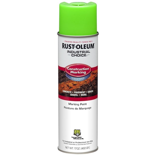 Rust-Oleum 17 Oz. Rust-Oleum 264700 Fluorescent Green Industrial Choice M1400 System Water-Based Construction 264699 - main