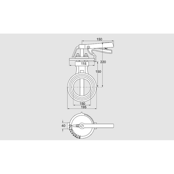 Honeywell Kromschroder VLV, BFLY, AIR, FLUE GAS, DKR 150Z03H100D, DN KS72702110 - main