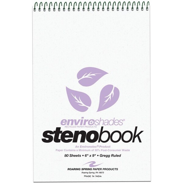 Roaring Spring Paper Products Enviroshades Steno Book - 80 Sheets Per Book 12264 - main