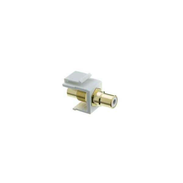 Cable Wholesale Keystone Insert, White, RCA Female Coupler (White RCA) 324-120WW - main