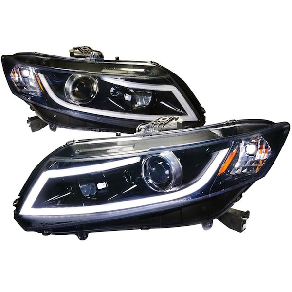 Overtime 2012-2015 Honda Civic Projector Headlights - Glossy Black OV1187827 - main