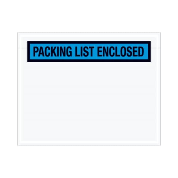 Zoro Select Packing List Envelopes, Blue, PK1000 PL458 - main