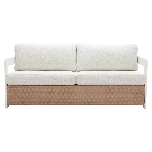 Homeroots 73" White Polypropylene Sofa 667658 - main