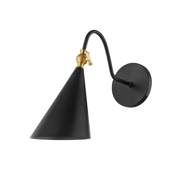 Mitzi Lupe 1 Light Wall Sconce 6.75 In. Aged Brass/Soft Black H285101-AGB/SBK - main