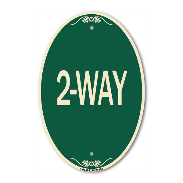 Signmission 2-Way, 12 Inch X 18 Inch Architectural Oval, Heavy Gauge Aluminum A-OV-G-1218-24495 - main
