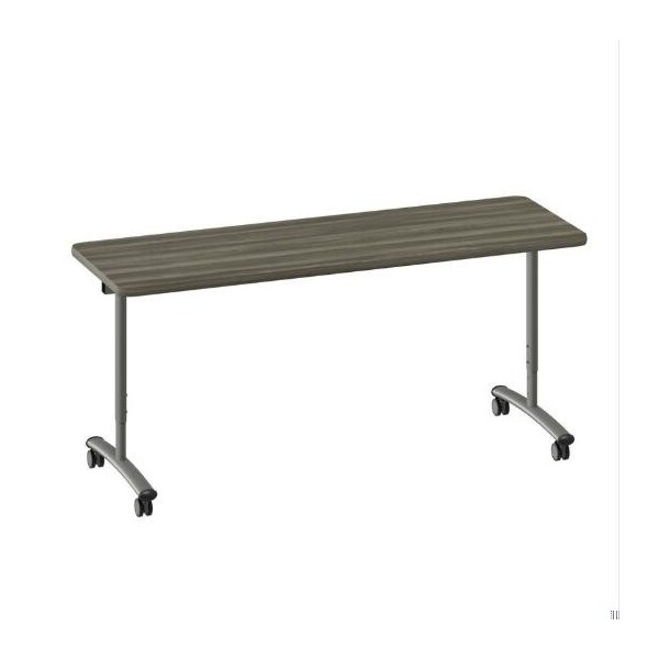 Correll Rectangle Premium Sit To Stand HPL Flip Top Table, 72 in W, 28 in to 38 in H, Particleboard Top FTS3072-52-14-52 - main