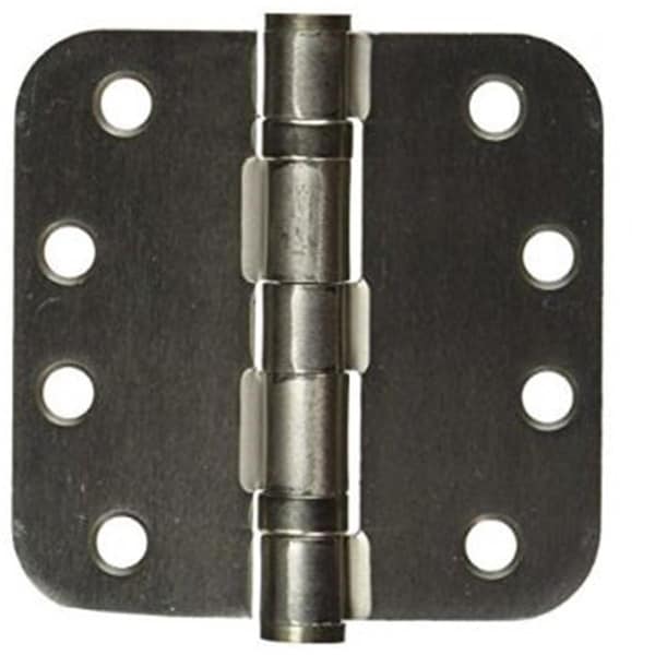 Patioplus 4 x 4 in. Ball Bearing Corners Mortise Hinge - Pair, 0.625 in Radius - Antique Nickel PA945753 - main