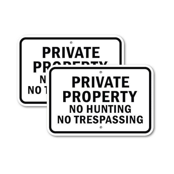 Signmission Private Property No Hunting No Trespassing, 18'' X 24'' 2 Signs, Heavy Gauge Aluminum, 2PK A-1824-2PACK-2818 - main