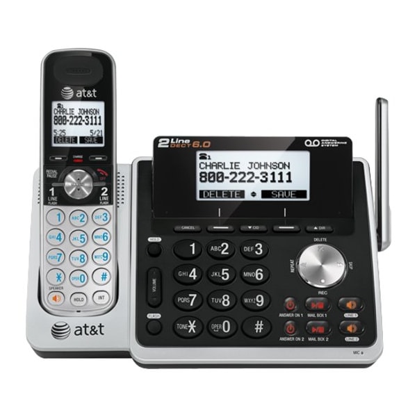 At&T Cordless Phone, 2-Line, Dual CID/Call Waiting ATTTL88102 - main