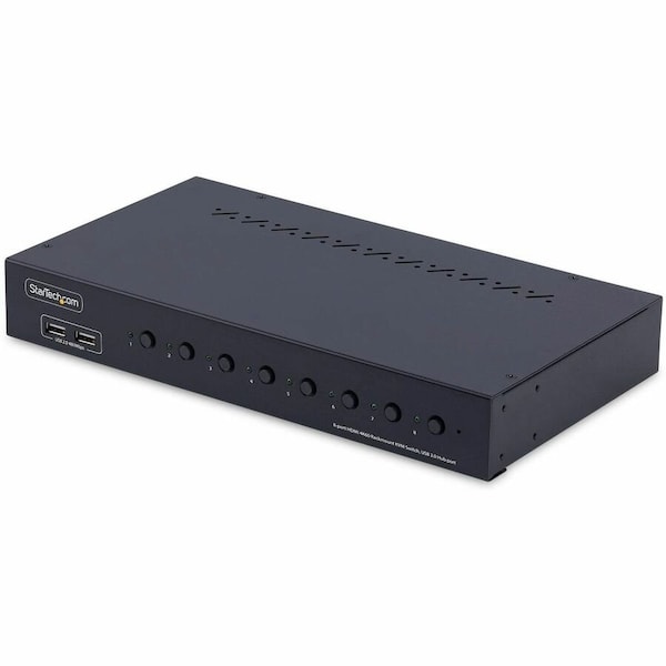 Startech.Com 8-PORT HDMI KVM SWITCH WITH 1U RACK MOUNT KIT, 4K 60HZ HDMI 2.0, PUSH-BUTTON & H R8AH202-KVM-SWITCH - main
