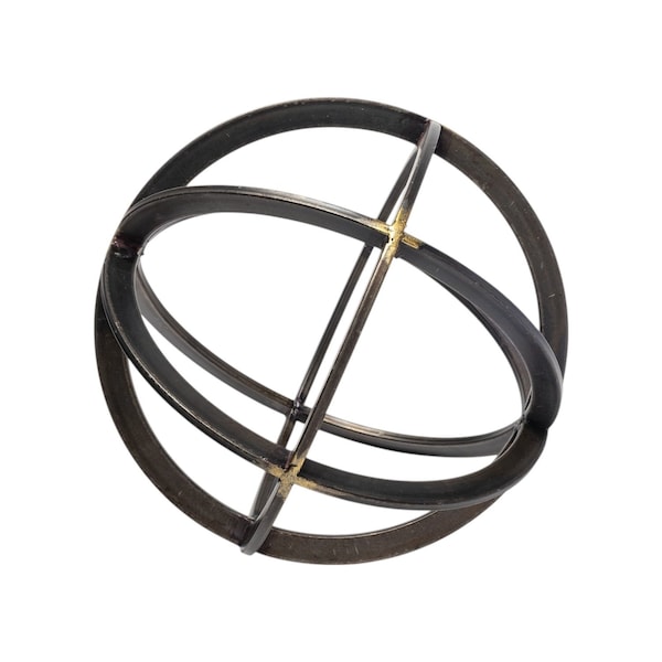 Homeroots 9" Black Metal Round Tabletop Sculpture 392557 - main