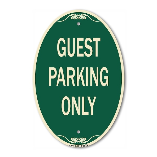 Signmission Guest Parking Only, 12 Inch X 18 Inch Designer, Heavy Gauge Aluminum A-OV-G-1218-9836 - main