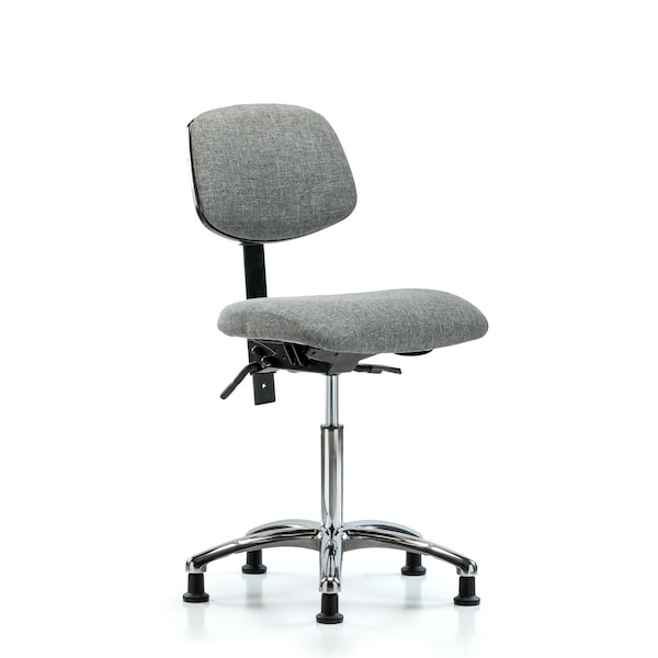Blue Ridge Ergonomics Chair, Fabric, Med Bench, Chrome Glides, Gry, No Arms, 22" to 29" Height, Gray BR-FMBCH-CR-T0-A0-NF-RG-F44 - main