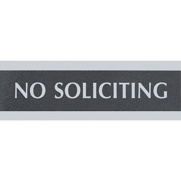 Us Stamp & Sign US Stamp 4758 Century Series No Soliciting Sign 8w x 1/2d x 2h Black/Silver, 4758 4758 - main