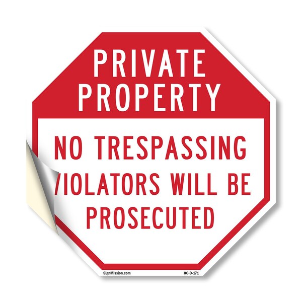 Signmission Private Property No Trespassing Vio, 18 Inch X 18 Inch, Vinyl Decal OC-D-18-171 - main