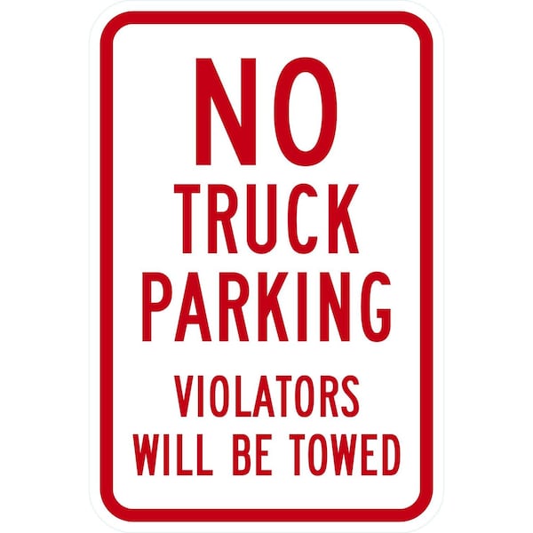 Lyle No Truck Parking, Violators Will Be Towed, 12x18, High Intensity Prismatic, White G-4082-HI_12x18 - main
