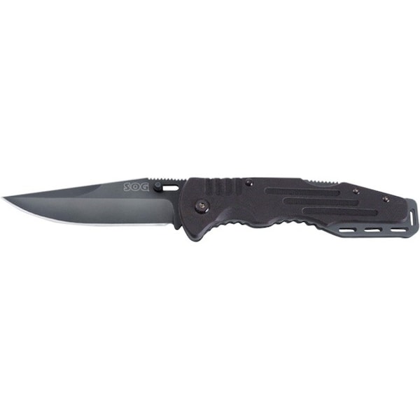 Sog Salute(TM) Folding Knife, Black Oxide FF11-CP - main