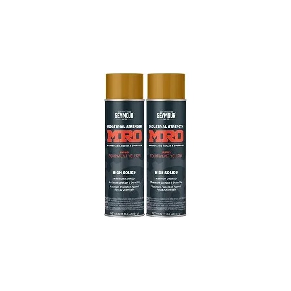 Seymour Midwest MRO Industrial High-Solids Spray Paint, New Equipment Yellow, 16 oz, 6PK 6201443 - main