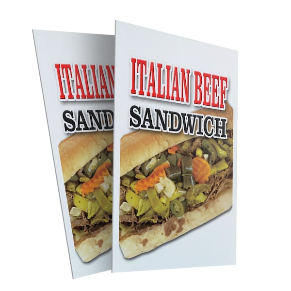Signmission Italian Beef Sandwich, Plastic Signs Only 24 Inch x 36 Inch, Corrugated Plastic, 2PK CSB-2436-2PACK-Italian Beef Sandwich - main