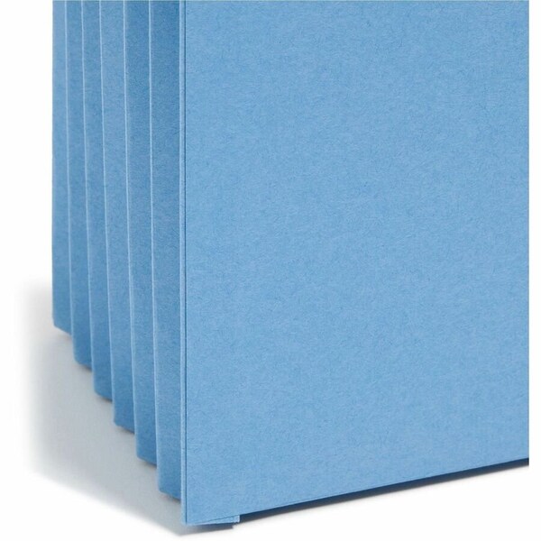 Smead Colored Straight Tab Cut Legal Recycled File Pocket, Blue SMD74235 - main