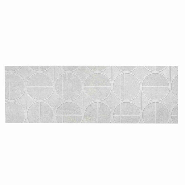 Apollo Tile Imprint 16x48 in. Soft Cloud White Matte Ceramic Concentric Circle Large Wall Tile, 3PK IMPS88TUNDC1648 - main