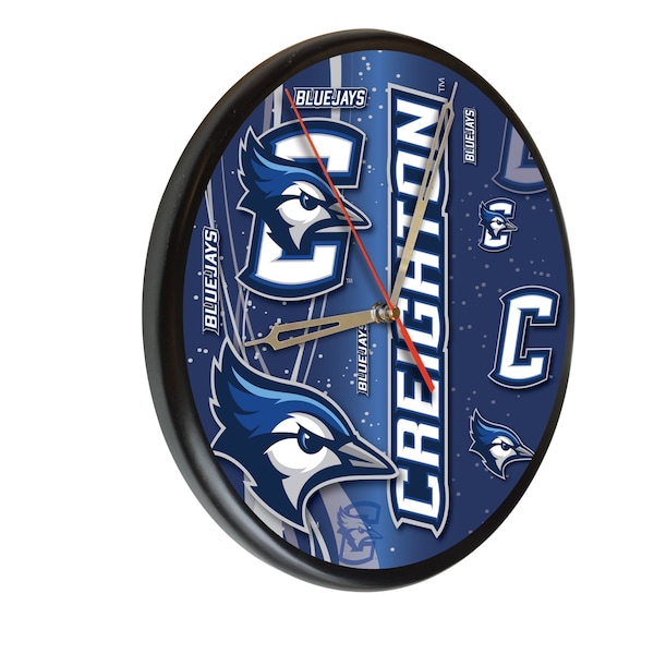 Holland Bar Stool Co Creighton University 13" Solid Wood Clock WClkPBlkCrghtn - main