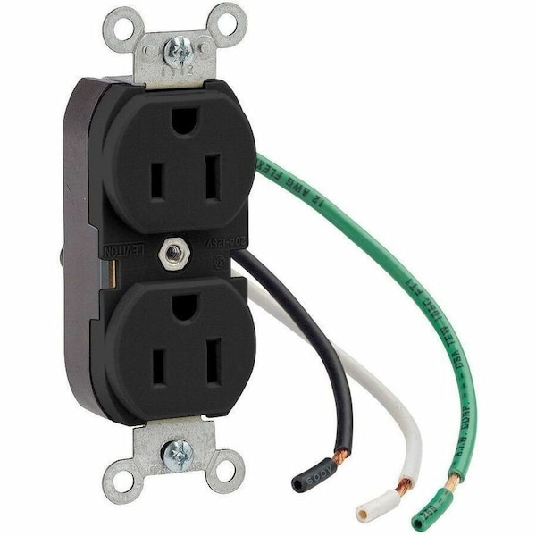 Leviton Industrial Series Heavy Duty Grade Duplex Receptacle, 15 Amp, 125 Volt 5262-LE - main